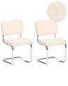 Set of 2 Dining Chairs IRWIN Boucle Light Beige