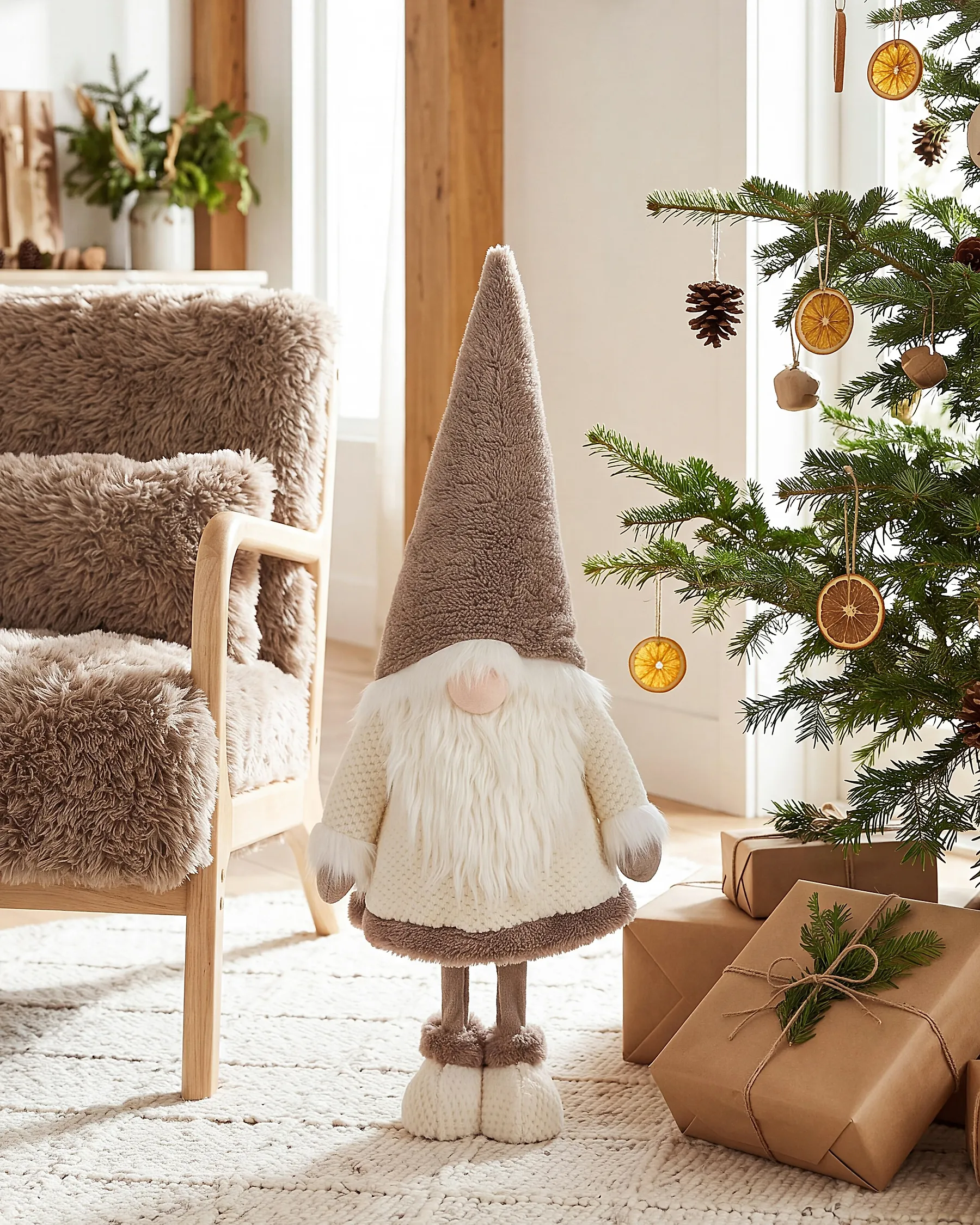 Julpynt AUTTI 98 cm Trädgårdstomte Brun_1174971