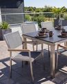 Set of 4 Garden Chairs GROSSETO Stainless Steel Grey