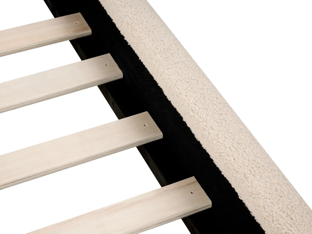Säng med lamellram Bouclé VAUCLUSE 180 x 200 cm Beige_976096