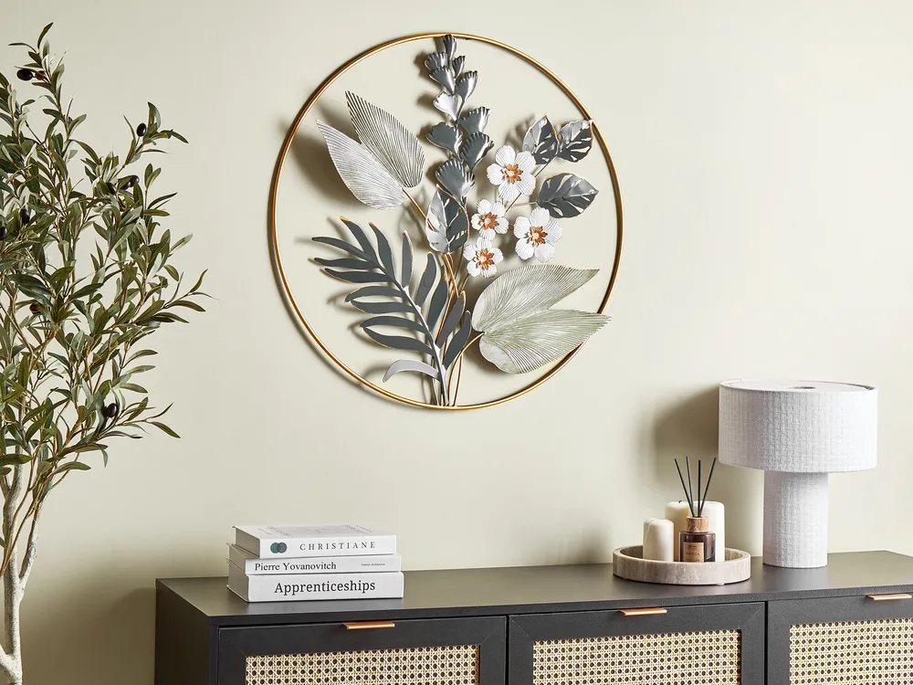 Wall Decor Flower DUBNIUM Metal 70 cm Green