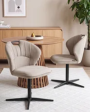 Sett med 2 stoler WORCESTER Chenille Beige_1161617