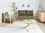 Living Room Set 3 Seater ASKER Boucle Dark Green_932664