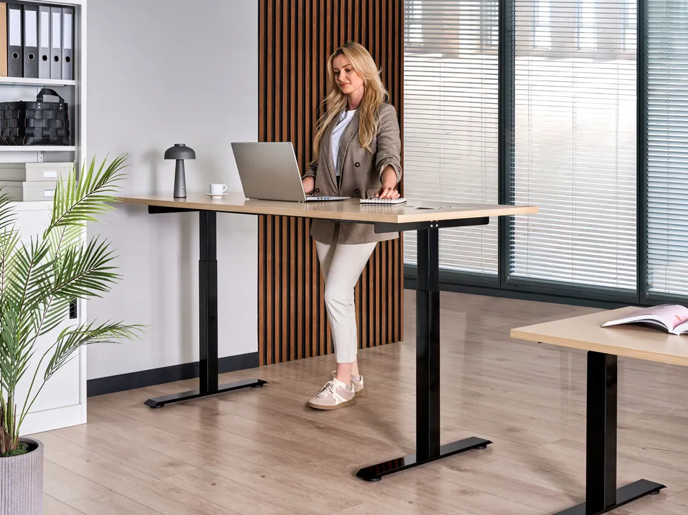 Työpöytä sähkösäädettävä DESTINES 180 cm 72 cm Musta/vaaleanruskea_1000375