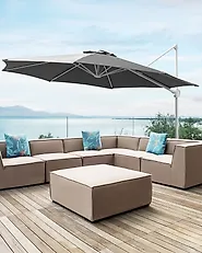 Cantilever Parasol 295 cm SAVONA II Dark Grey_1183393