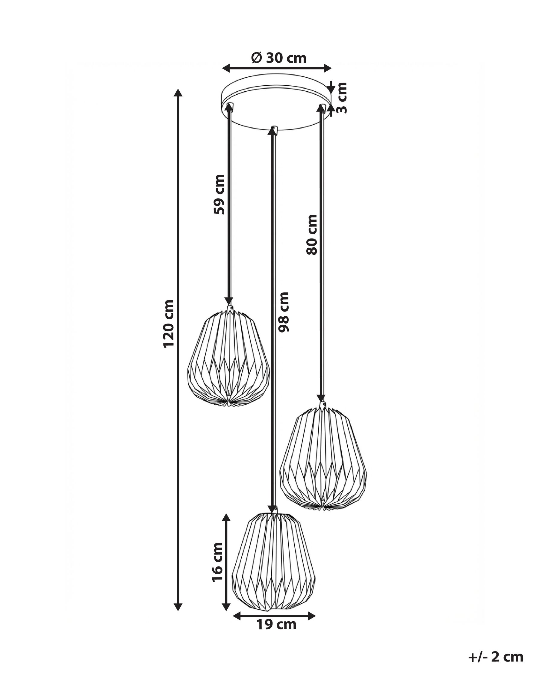3 Light Pendant Lamp HONDE Paper White_1033711