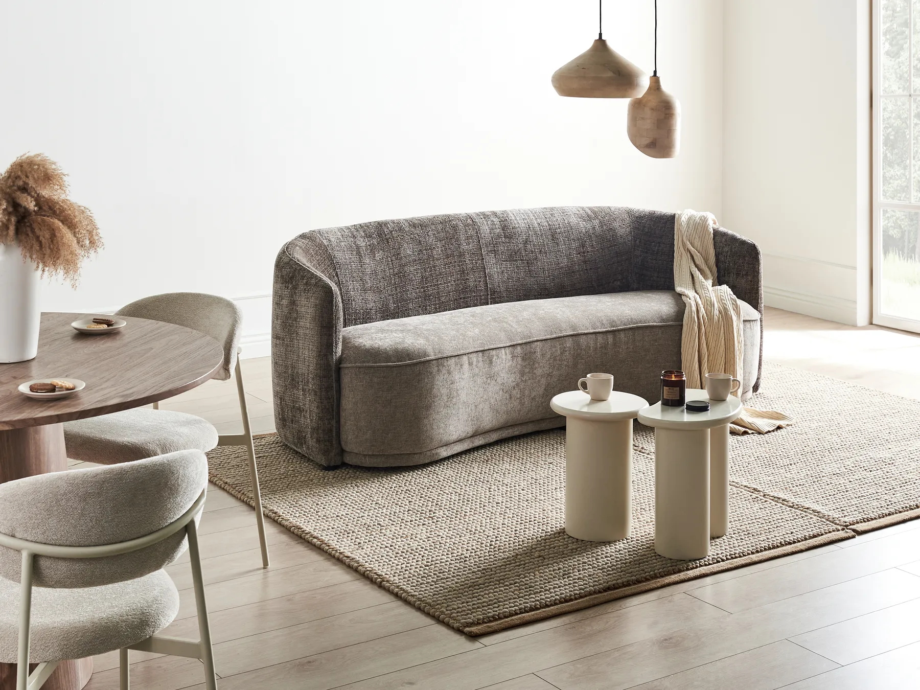 Sofa 3 Seater ROSET Fabric Brown_979073
