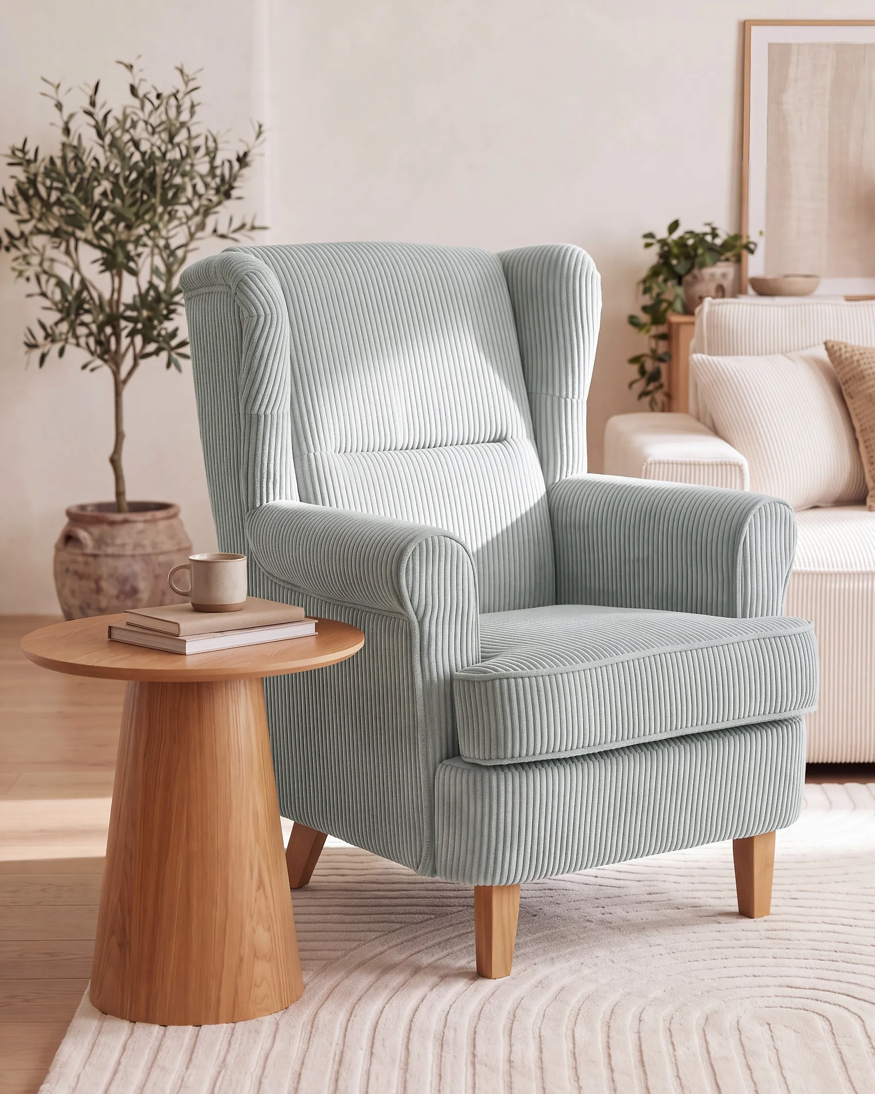 Wingback-tuoli ABSON Vakosametti Vaaleansininen_1186182