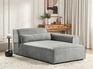 Left-Hand Chaise Longue HELLNAR Fabric Grey_911691