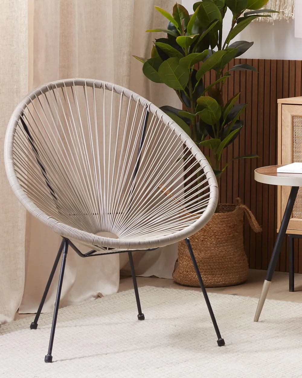 Garden Chair ACAPULCO II PE Rattan Light Grey_817054