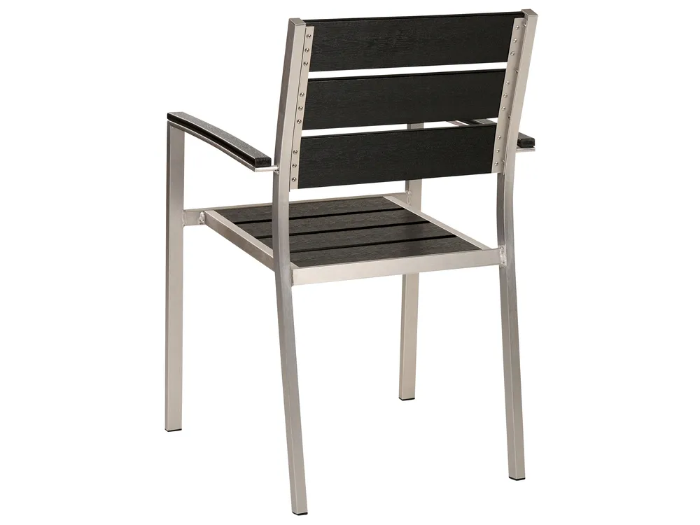 Garden Dining Set 6 Seater VERNIO Black/ Silver_862870