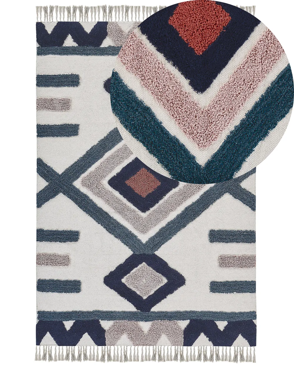 Rectangular Cotton Area Rug Multicolour KOZLU Various Sizes