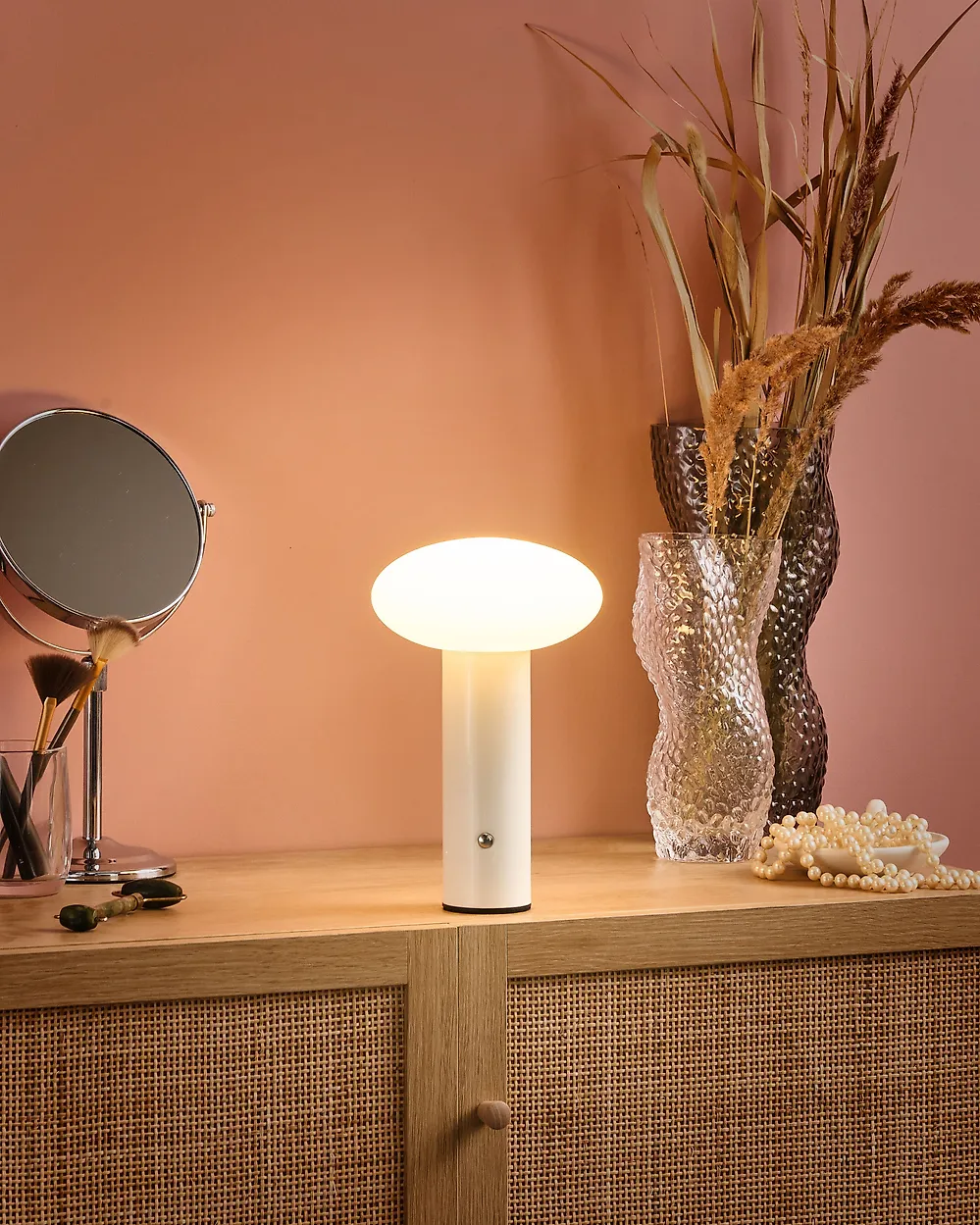 Wireless LED Table Lamp BUAYAN with Dimmer Metal White_1184026