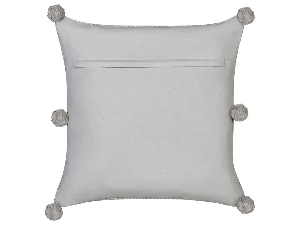 Set of 2 Decorative Cushions OCOTEA 45 x 45 cm Cotton Grey Solid_914077