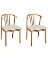 Ruokatuolisetti 2 kpl CRAIG puu Vaaleanruskea/beige