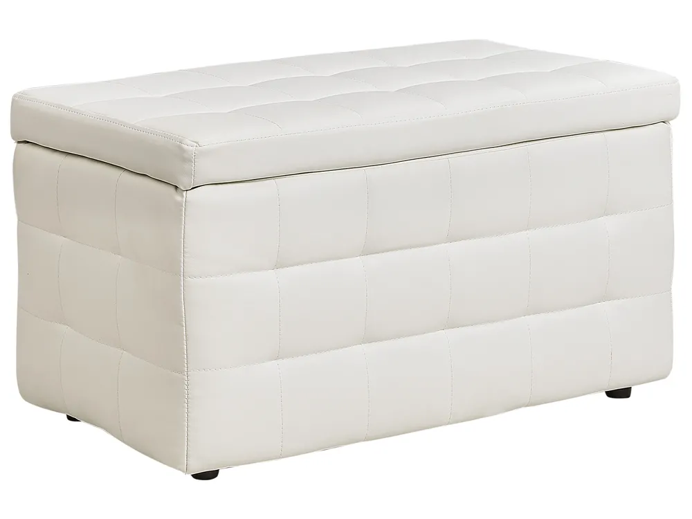 Storage Ottoman MICHIGAN Faux Leather White