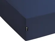 Fitted Sheet HOFUF 140 x 200 cm Cotton Navy Blue_816018