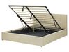 Ottoman Bed DREUX Fabric Beige 160 x 200 cm (EU King Size)