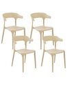 Set of 4 Garden Chairs GUBBIO Beige