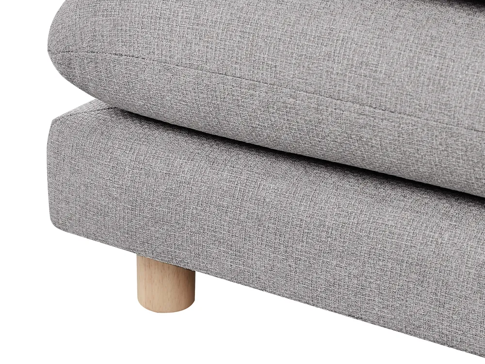 Sofa 2 Seater HEDEN with Ottoman Fabric Grey_950686