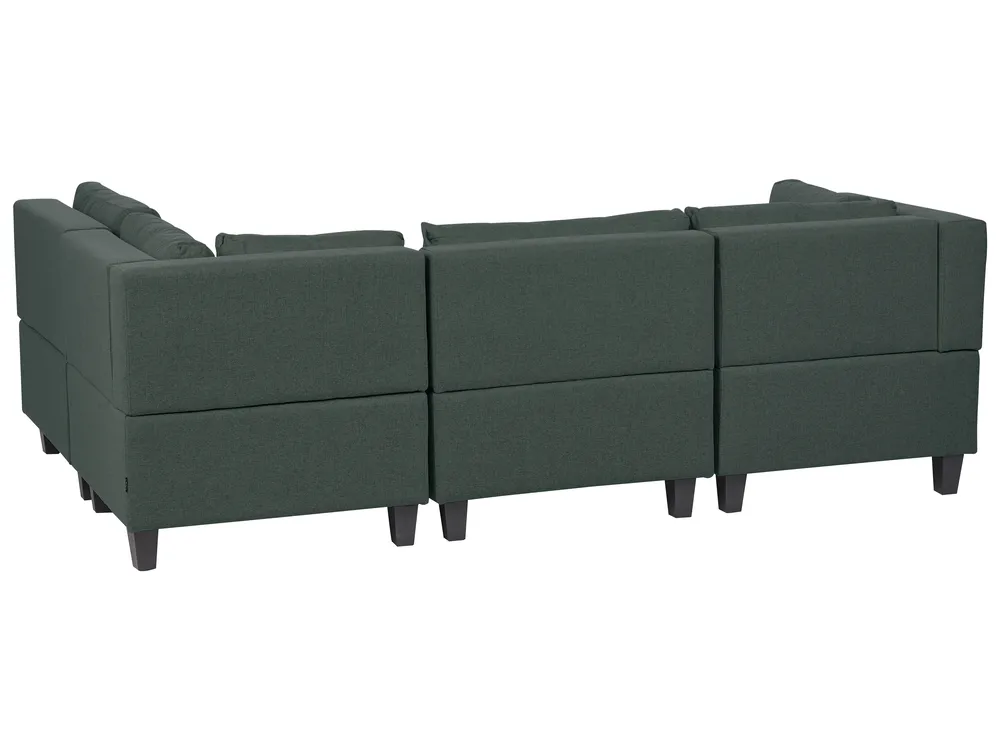 Modular Corner Sofa 4 Seater UNSTAD with Ottoman Fabric Dark Green Left Hand_925477
