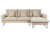 Corner Sofa 3 Seater SERSAN Chenille White Left Hand