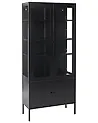 Glass Display Cabinet OXTED 80 cm Metal Black