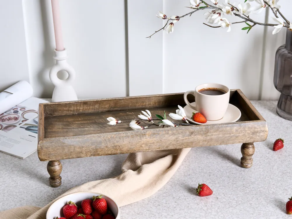 Decorative Tray DAMIETTA Mango Wood Brown