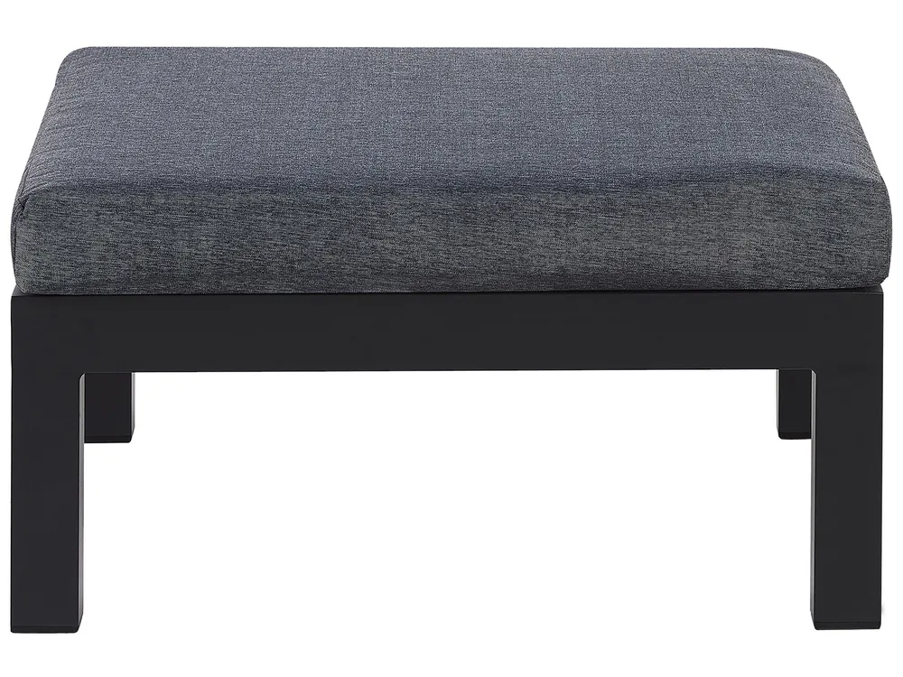 Garden Corner Sofa with Table 5 Seater MESSINA Metal Black Left Hand_769444