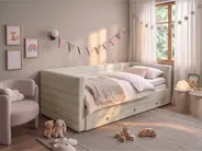 Daybed with Storage Velvet MEUDON 90 x 200 cm (EU Single) Off-White_1074665