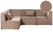 Modular Corner Sofa 4 Seater LEMVIG Corduroy Dark Beige Right Hand_1053375