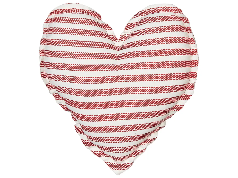 Set of 2 Decorative Cushions RUBIA 45 x 45 cm Cotton Red Striped_914154