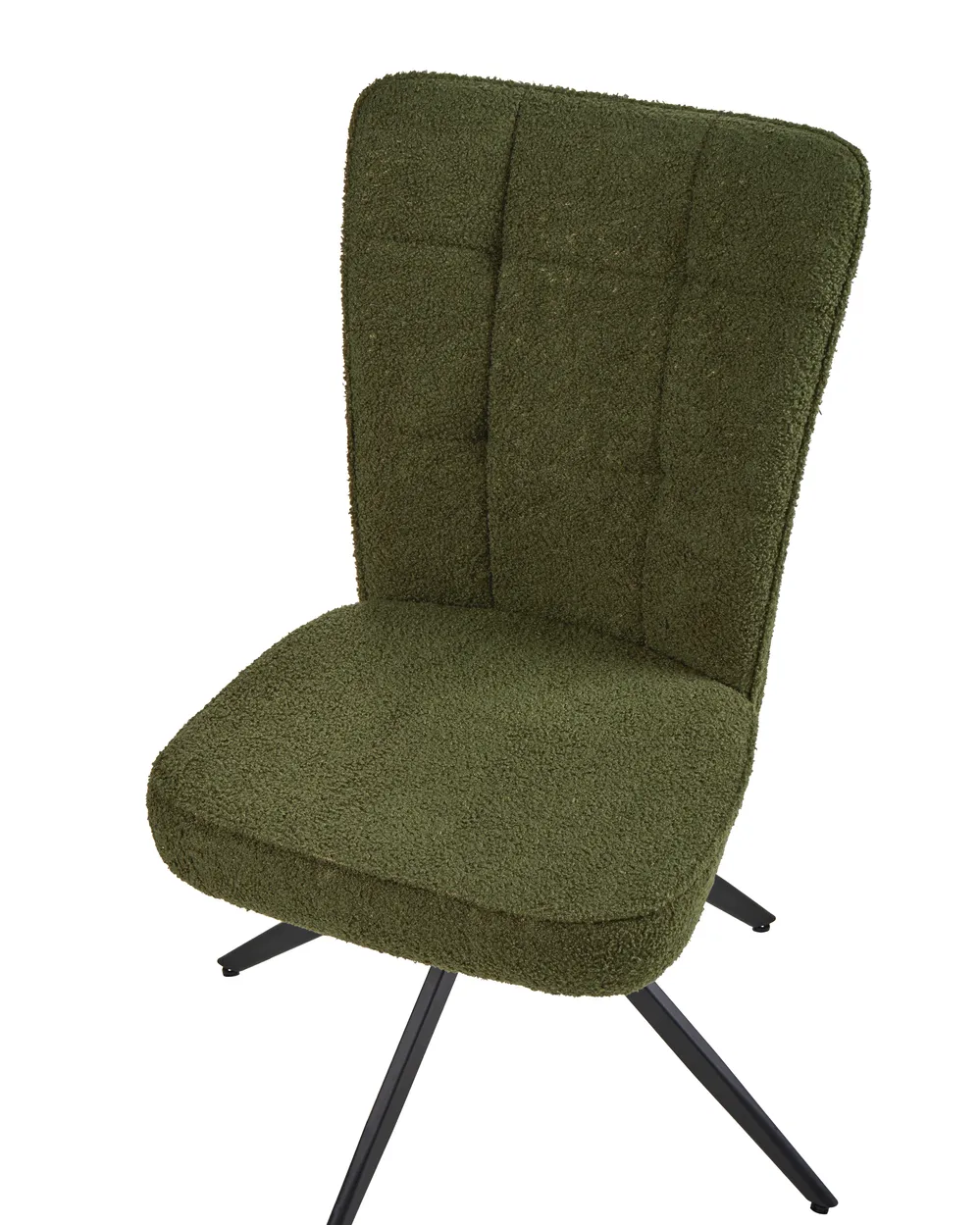 Set of 2 Dining Chairs Swivel RYAN Boucle Green_1042438