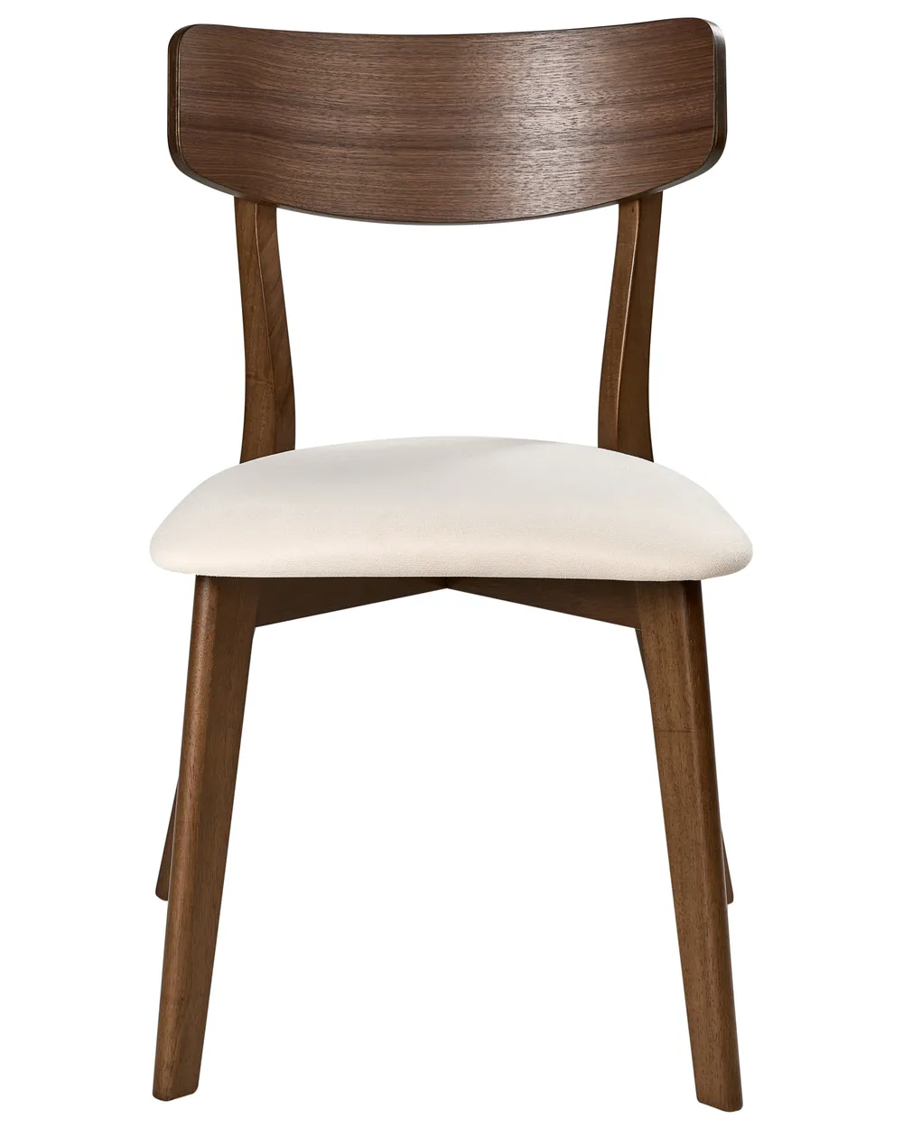 Set of 2 Dining Chairs HOLLY Wood Dark Brown/ Off-White_1015966
