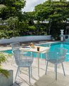 Set of 4 Garden Chairs PESARO Light Blue