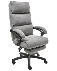 Executive Chair with Footrest EATON Chenille Grey_1009737
