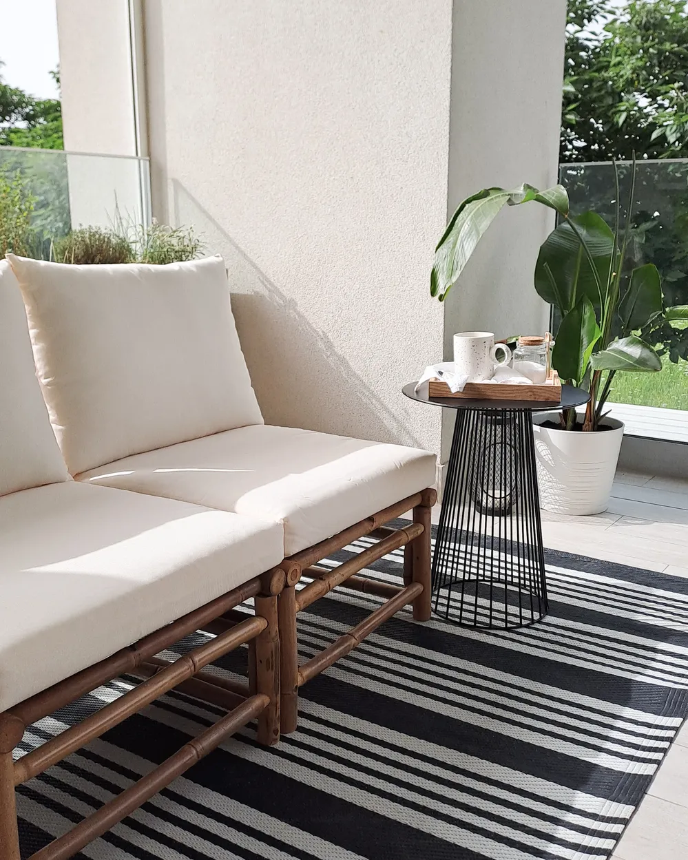Outdoor Rug DELHI Black 120 x 180 cm_933134