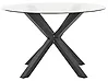 Garden Dining Table MALETTO 120 cm 120 cm Glass Black