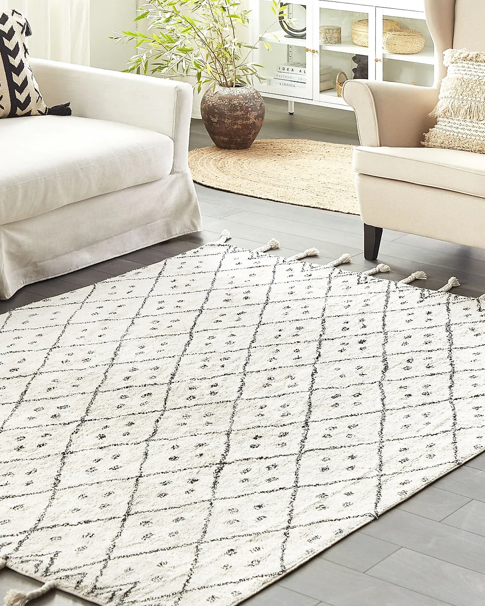 Rug AGADIR Off-White 160 x 230 cm Cotton_1178961
