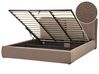 Ottoman Bed BAJONNA Boucle Brown 180 x 200 cm (EU Super King)