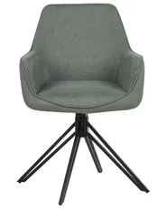 Set of 2 Dining Chairs Swivel JODAR Fabric Green_945262