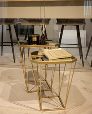 Set of 2 Side Tables SIERRA Glass Gold_1046210