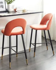 Set med 2 barstolar FALTON Sammet Korall_795833