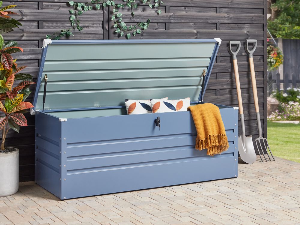Storage Box CEBROSA 165 cm 70 cm Metal Blue