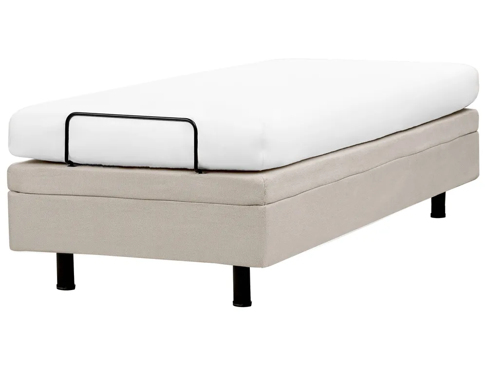 Säädettävä sänky ilman sängynpäätyä kangas DUKE II 80 x 200 cm Vaaleanbeige_952169
