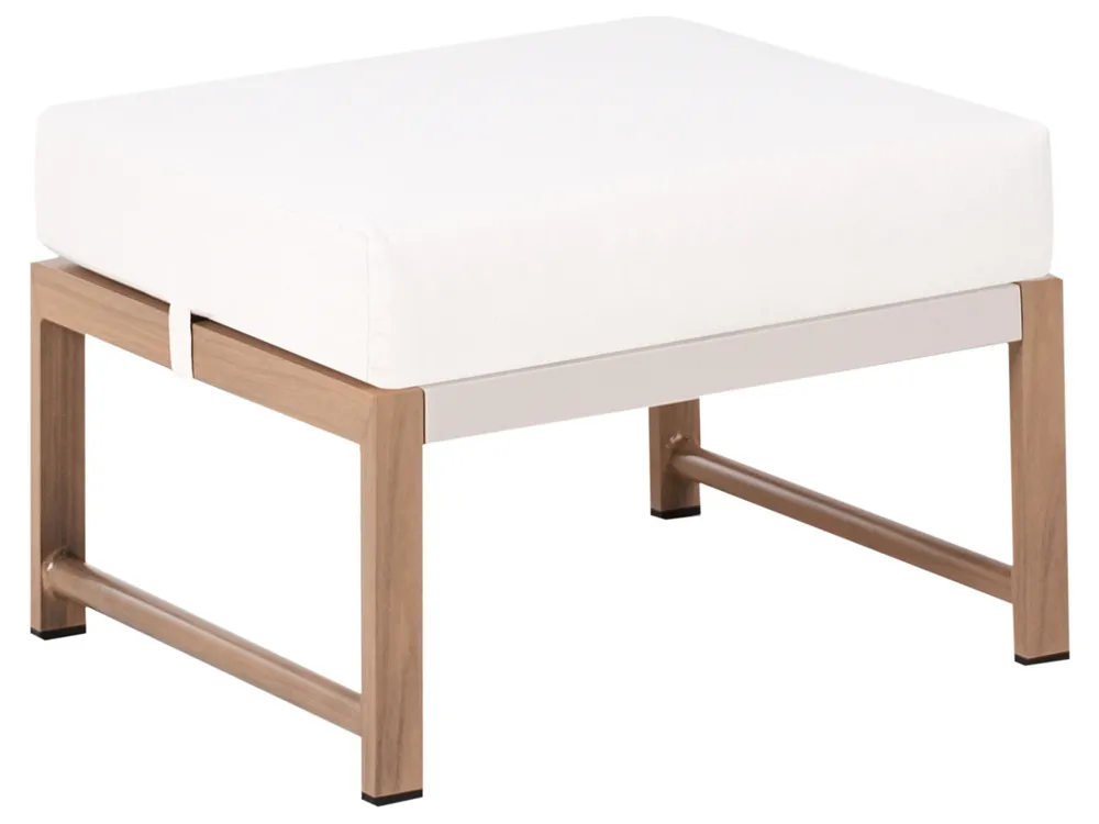 Garden Lounge Set with Table and Ottoman 5 Seater NOLA Metal Light Beige_998409