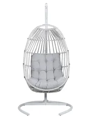 Hanging Chair with Stand SESIA PE Rattan Light Grey_806059