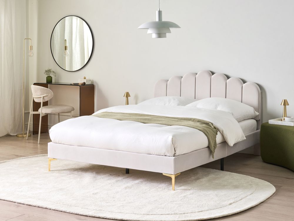 Seng Fløyel SAUVIAN 140 x 200 cm Off white