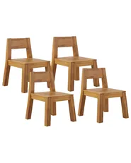 Set of 4 Garden Chairs LIVORNO Acacia Wood Brown_826022