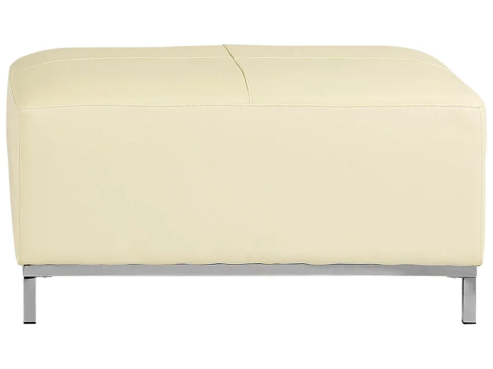 Corner Sofa 4 Seater OSLO with Ottoman Leather Light Beige Right Hand_769148